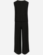 rosita Compleu negru tip costum cu in decorat cu zirconii Vestă și Pantaloni Rederose