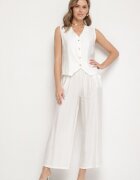 rosita Costum Alb cu In Decorat cu Zirconii Vestă și Pantaloni Rederose