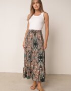 rosita Fustă Bej-Neagră din Viscoză cu model Paisley Ellishea