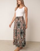 rosita Fustă Bej-Neagră din Viscoză cu model Paisley Ellishea