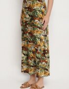 rosita Fustă Verde din Vascoză cu Talie Înaltă și Model Abstract Rinalisa