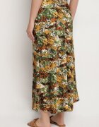 rosita Fustă Verde din Vascoză cu Talie Înaltă și Model Abstract Rinalisa