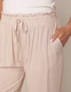 rosita Pantaloni bej largi din vâscoză cu cordon Tolivea