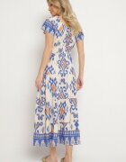 rosita Rochie Albastră Din Viscoză cu Model Geometric Cleanna