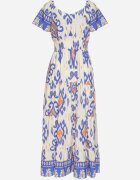 rosita Rochie Albastră Din Viscoză cu Model Geometric Cleanna
