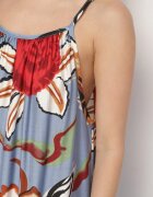 rosita Rochie Albastră florală din Vâscoză și In Rinetia