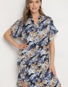 rosita Rochie cutie albastră din Vâscoză cu decolteu în V Rinalissa