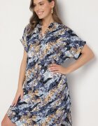 rosita Rochie cutie albastră din Vâscoză cu decolteu în V Rinalissa