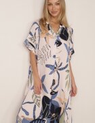 rosita Rochie din viscoză cu croială boxy și model vegetal Peredeia Albastră