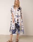rosita Rochie din viscoză cu croială boxy și model vegetal Peredeia Albastră