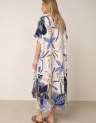 rosita Rochie din viscoză cu croială boxy și model vegetal Peredeia Albastră
