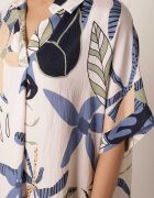 rosita Rochie din viscoză cu croială boxy și model vegetal Peredeia Albastră