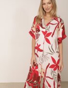 rosita Rochie din viscoză cu croială boxy și model vegetal Peredeia Roșie