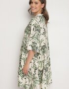 rosita Rochie Evazată Verde-bej din in cu imprimeu metalic Filasenia