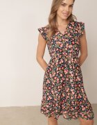 rosita Rochie Granat Evazată din Viscoză Florală Evalis