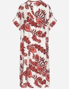 rosita Rochie vișinie dreaptă cu buzunare cu vâscoză și in cu imprimeu floral Boho Natundelia