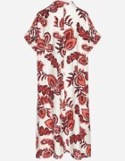 rosita Rochie vișinie dreaptă cu buzunare cu vâscoză și in cu imprimeu floral Boho Natundelia