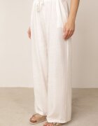 rosita Set minimalist din vâscoză și in bluză fără mâneci și pantaloni Lareia Alb