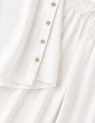 rosita Set minimalist din vâscoză și in bluză fără mâneci și pantaloni Lareia Alb
