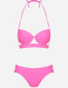 rosse line Bikini Fucsia Sutien și Chiloți Tip Slip Decorate Cu Decupaje Kinlira