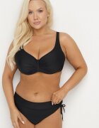 rosse line Bikini negru Sutien cu încrețituri și Chiloți figi cu șnururi Sarimine