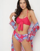 rosse line Bikini Roșu Sutien Legat și Chiloți figi cu Narzutcă Suplimentară din Plasă Zareliah