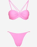 rosse line Bikini roz pal Sutien cu benzi decorative și Chiloți Fadeleine