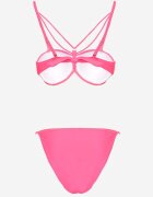 rosse line Bikini Roz Sutien cu Bretele Decorative și Chiloți Fadeleine