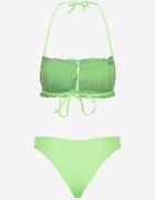 rosse line Bikini Verde deschis Sutien legat cu încrețituri Chiloți tip slip Folilisse