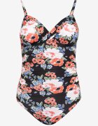 rosse line Costum de baie întreg Roz-negru cu decupaj la spate Ulonitia