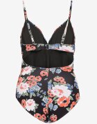 rosse line Costum de baie întreg Roz-negru cu decupaj la spate Ulonitia