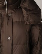 rosse line Geacă de iarnă cu glugă matlasată cu manșete înalte Amikani Bej închis
