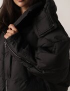 rosse line Geacă de iarnă cu glugă matlasată cu manșete înalte Amikani Neagră