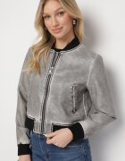 rosse line Geacă Gri închis tip bomber din imitație de piele Arivllia