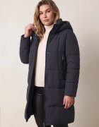 rosse line Geacă lungă de iarnă matlasată cu glugă și guler înalt Noslia Bleumarin
