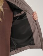 rosse line Geacă Matlasată Bej închis de Croială Oversize cu Glugă Mevisana