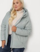 rosse line Geacă Matlasată Mentă cu Croi Tip Cutie și Guler Lat Evindas
