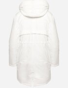 rosse line Geacă Parka Albă cu Glugă și Pandantiv Decorativ Strânsă în Talie Zerilie