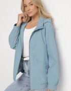 rosse line Geacă Parka Albastră cu Croi Boxy cu Șnur în Talie și Glugă Sesoliena