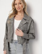 rosse line Geacă Ramones Gri închis cu Curea decorativă Sesanoria