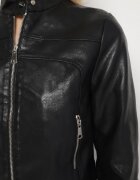 rosse line Geacă Ramones Neagră în stil motociclist cu cataramă Terlia