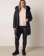 rosse line Jachetă de iarnă ajustată cu glugă și blăniță detașabile Dakina Neagră