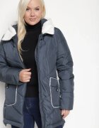 rosse line Jachetă de iarnă bleumarin cu cusături matlasate și glugă Learell