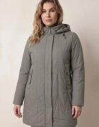 rosse line Jachetă dreaptă de tranziție cu glugă detașabilă și matlasat geometric Botomlia Bej