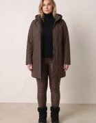 rosse line Jachetă dreaptă de tranziție cu glugă detașabilă și matlasat geometric Botomlia Maro