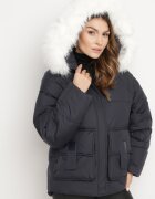 rosse line Jachetă Matlasată Bleumarin cu Blană Detașabilă Nomizia