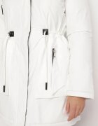 rosse line Jachetă Parka Albă cu glugă cu talie ajustabilă Semielin