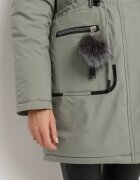 rosse line Jachetă Parka Verde cu Glugă și Pandantiv Decorativ Strânsă în Talie Zerilie