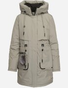 rosse line Jachetă Parka Verde cu Glugă și Pandantiv Decorativ Strânsă în Talie Zerilie