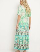 rosse line Rochie din viscoză verde Boho cu nasturi cu curea din material în talie Dimovana